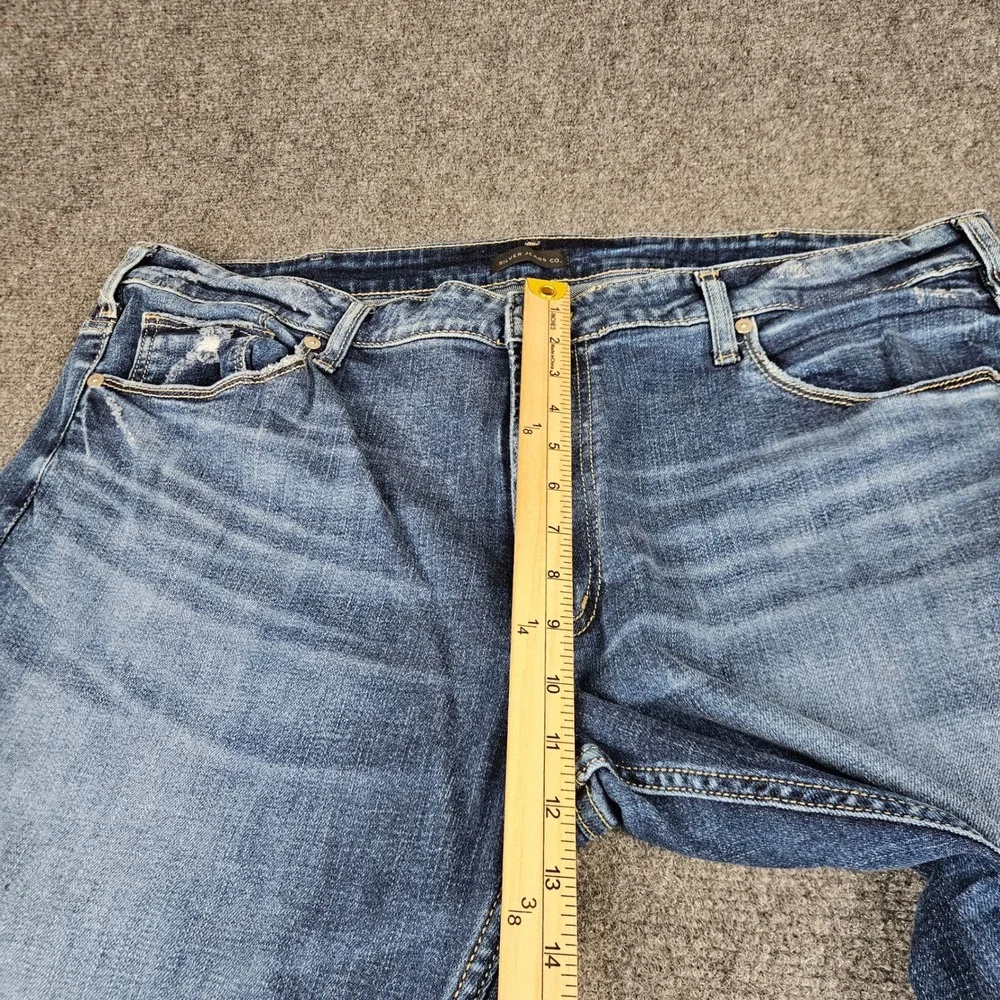 Silver Jeans Co Eddie Relaxed Fit Straight Leg Jeans Mens W42 L34 Blue Denim